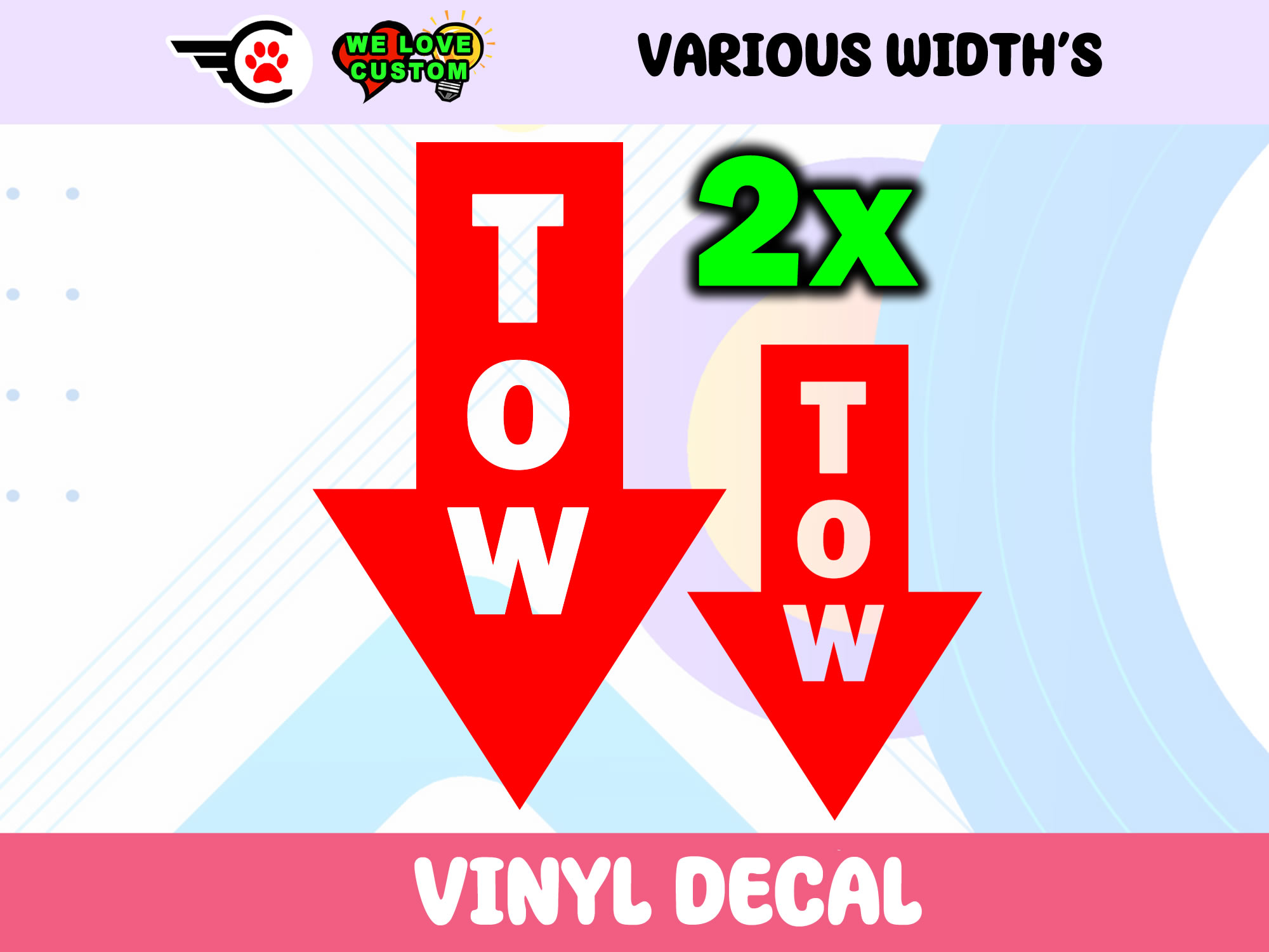 Tow Vinyl Decal